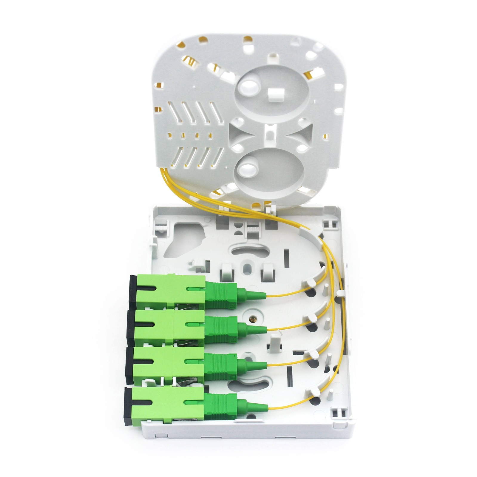 10pcs Indoor Wall Mounted 4 Ports End User Termination Box SC Adapter Pigtails