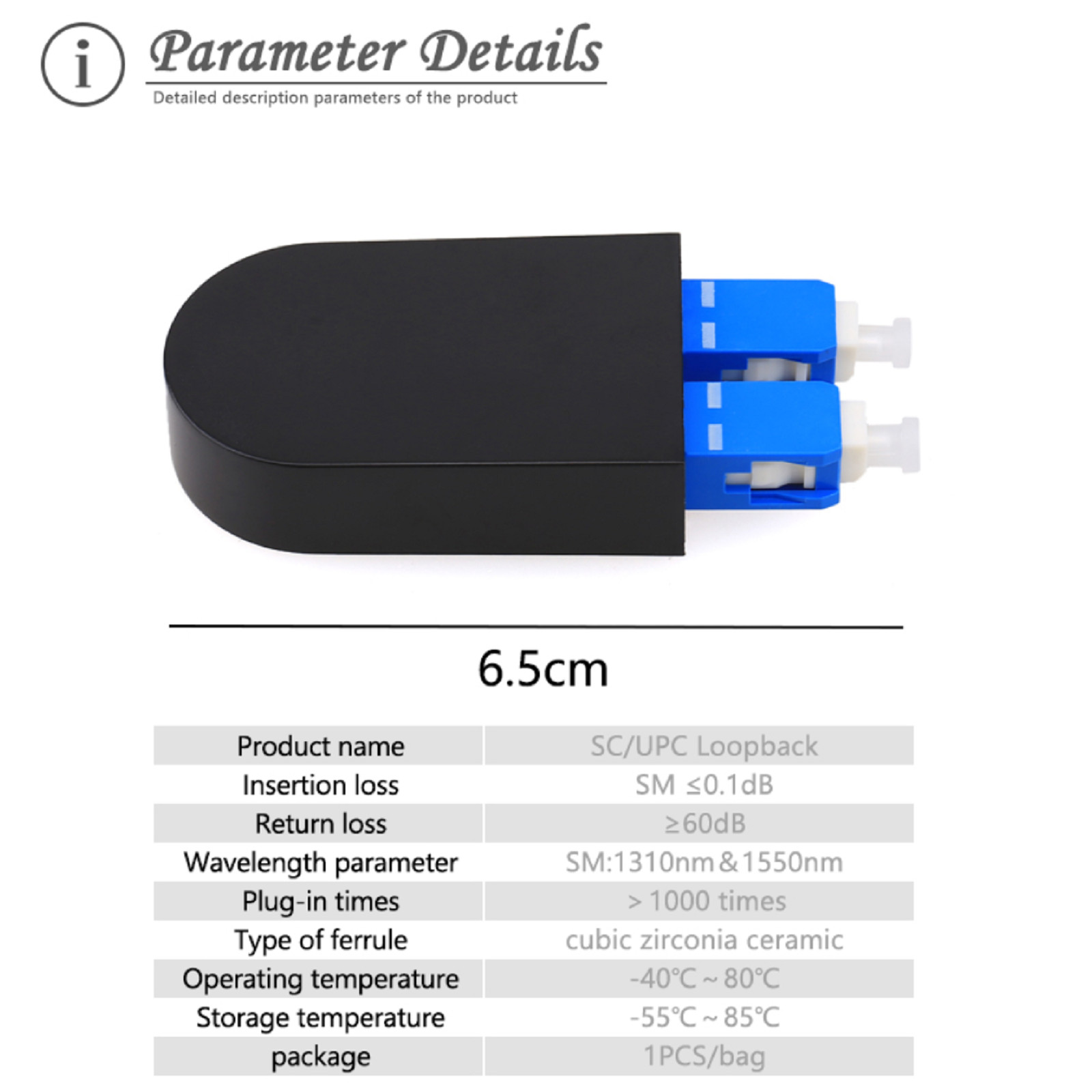 9/125 SC/UPC Single Mode SM Double SC Fiber Loopback Fiber Opitc Adapter A
