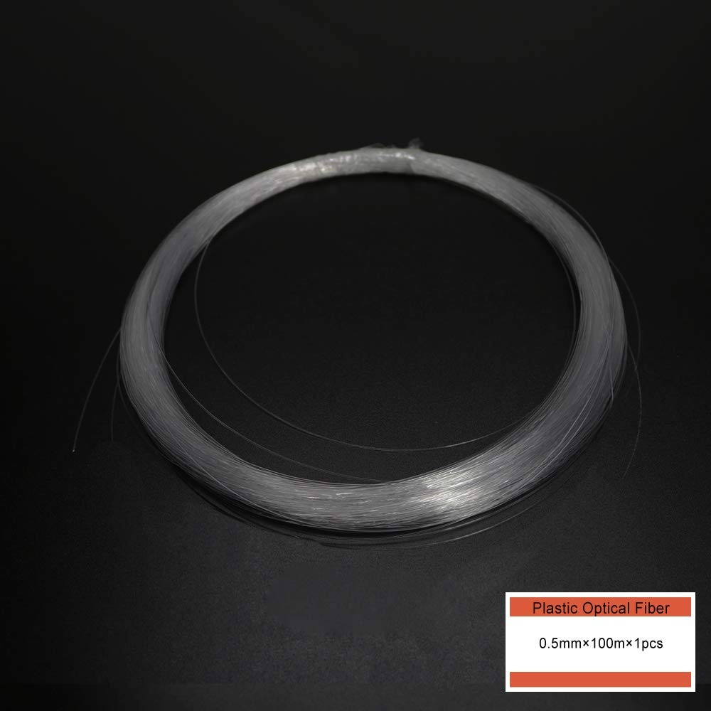 AZIMOM PMMA Plastic End Glow Fiber Optic Cable 0.5mm(0.02in) 100m(328ft)/Roll fo
