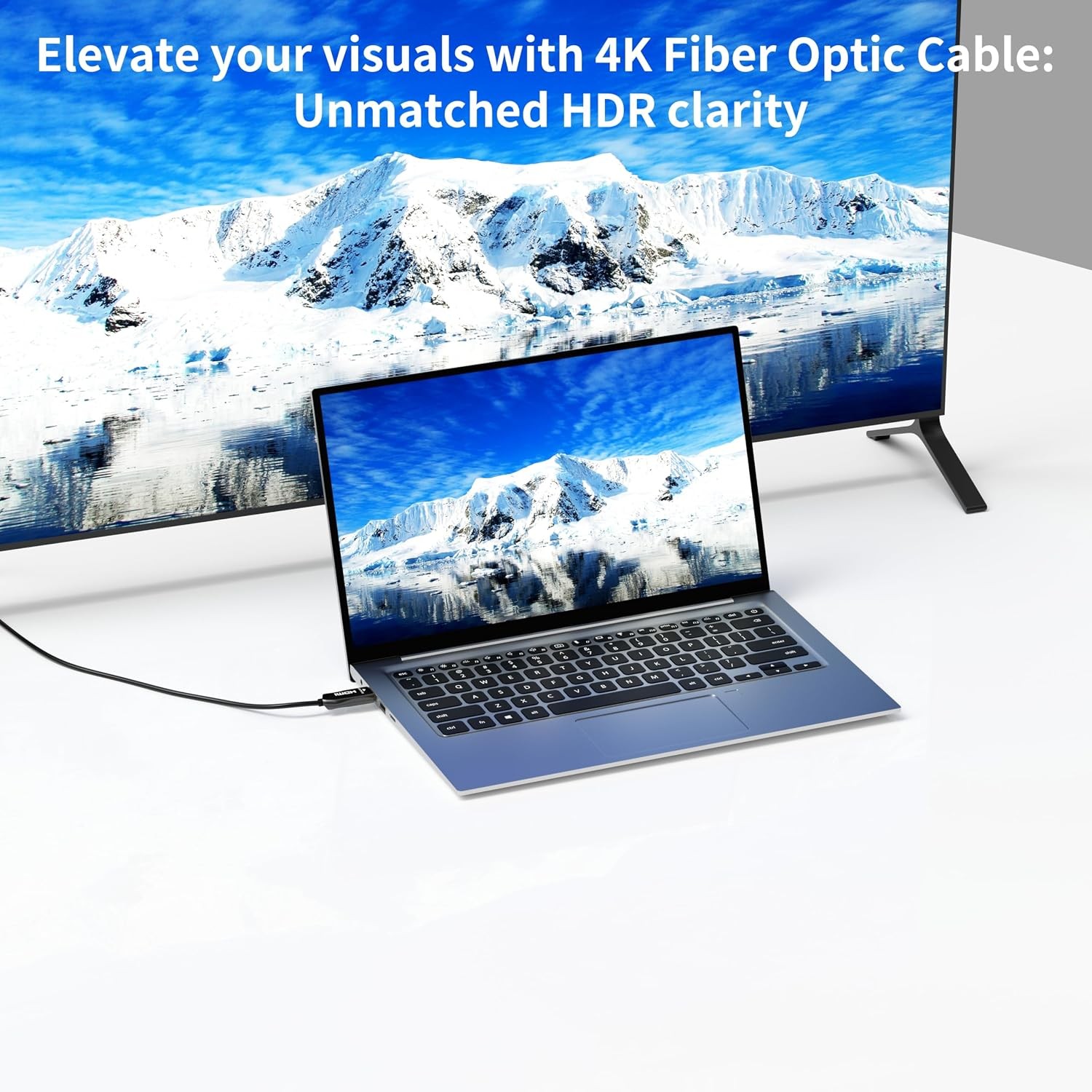 1x Black 4K Fiber Optic HDMI Cable 3-100FT 2.0 Cable Cord 18Gbps For PS5/TV Box