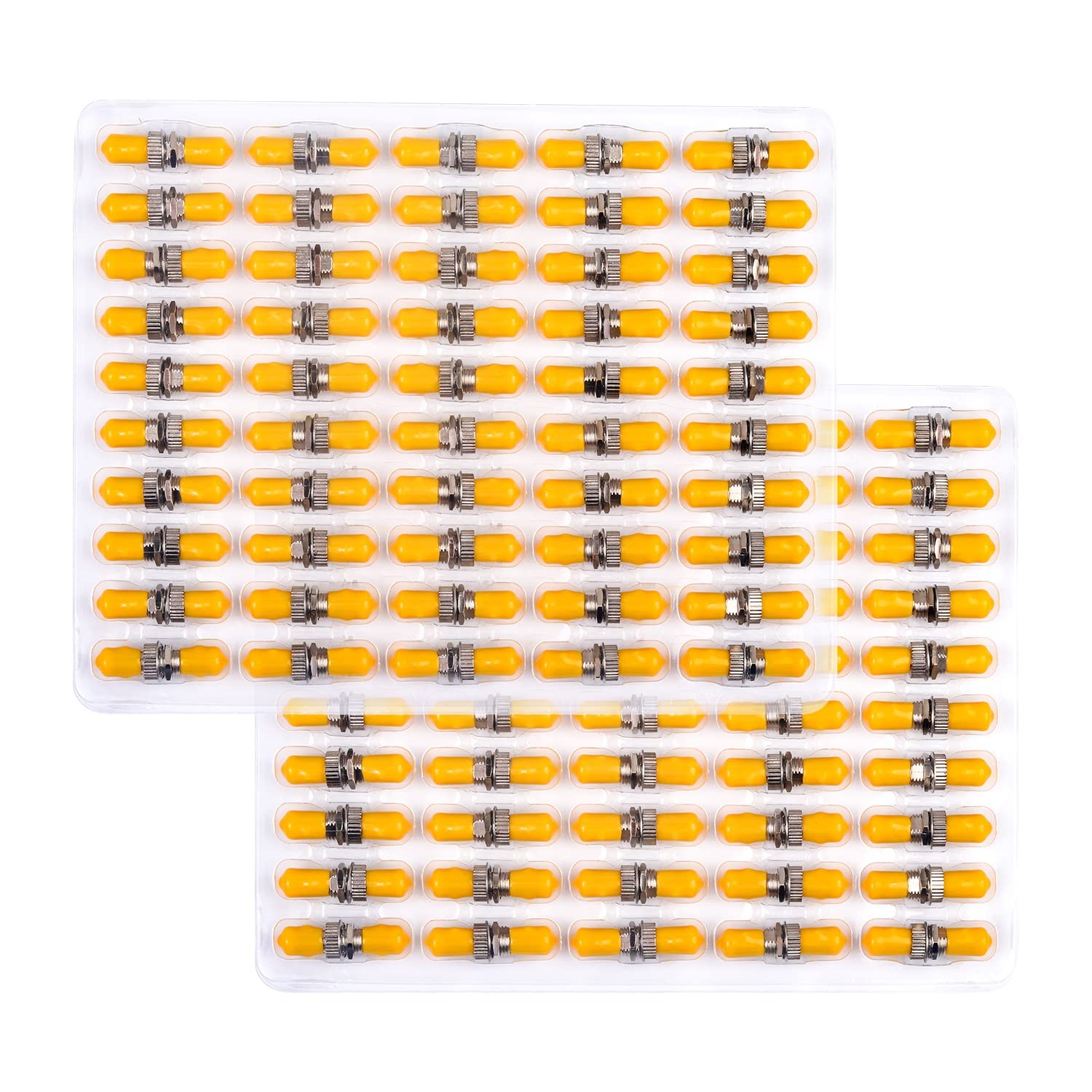100 Pack ST Fiber Optical Couplers Adapter Cable Barrel Connector Singlemode