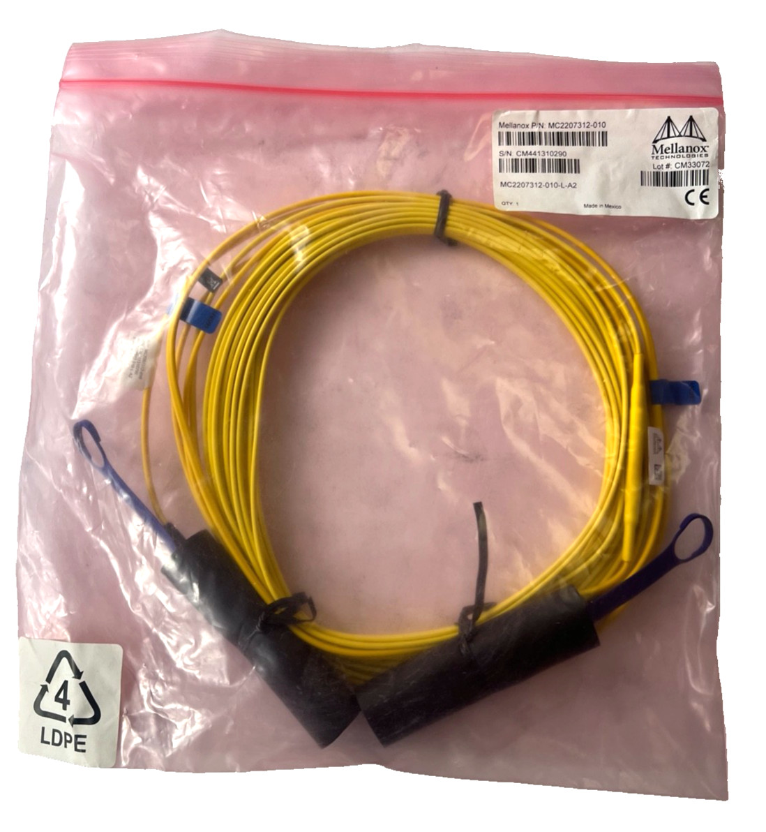 Mellanox MC2207312-010 10m Active Fiber Cable 56Gb/s QSFP