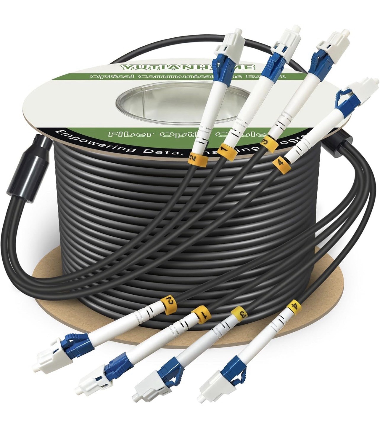 250 Meters 4 Core Industrial TPU Outdoor Armored Fiber Optic Cable