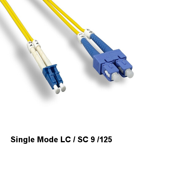 15M Single-Mode Fiber Optic Cable Duplex LC/SC 9/125 2.0mm OD OFNR Ethernet Data