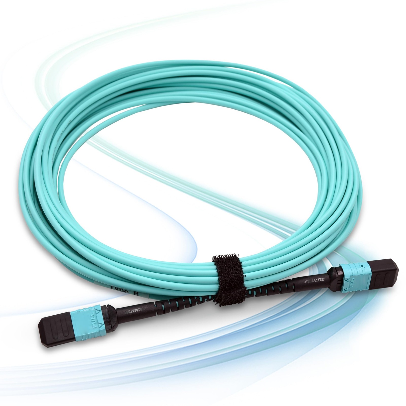 1M/3.3 Ft 12 Core MPO To MPO Optical Fiber Cable OM3 Multimode Type B Patch