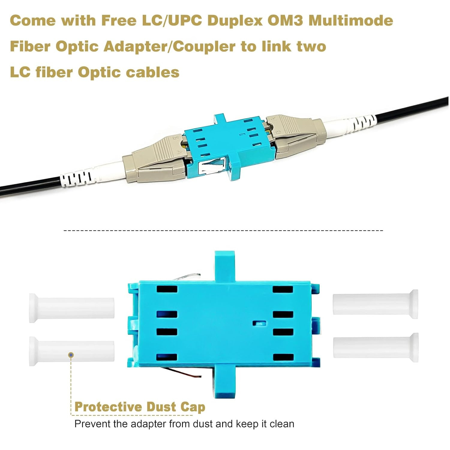 100m LC to LC OM3 Outdoor Armored Fiber Optic Cable, 40GB/10GB Duplex