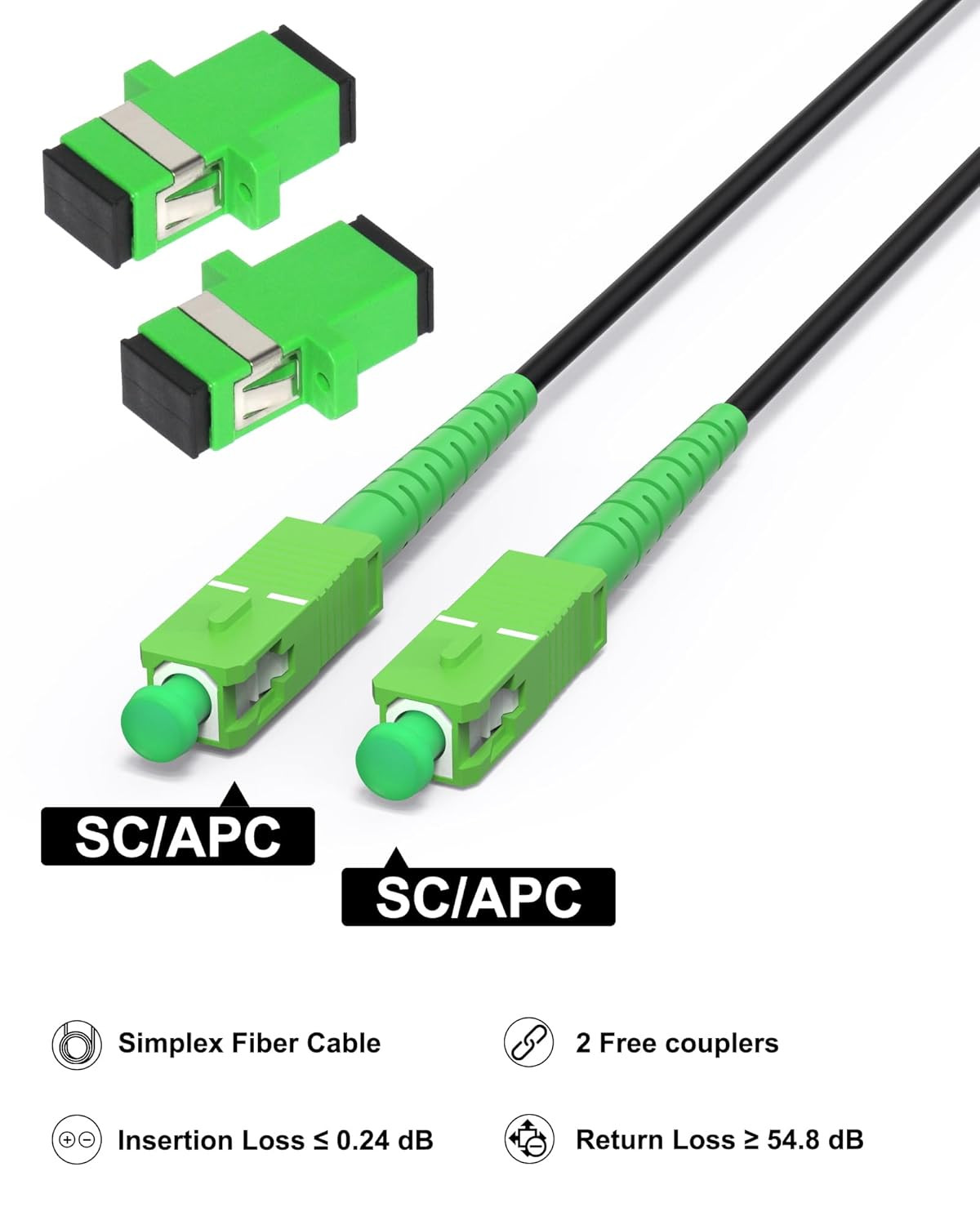 30M SC/APC Fiber Optic Internet Cable 100Ft, Outdoor Armored SC/APC Fiber Patch