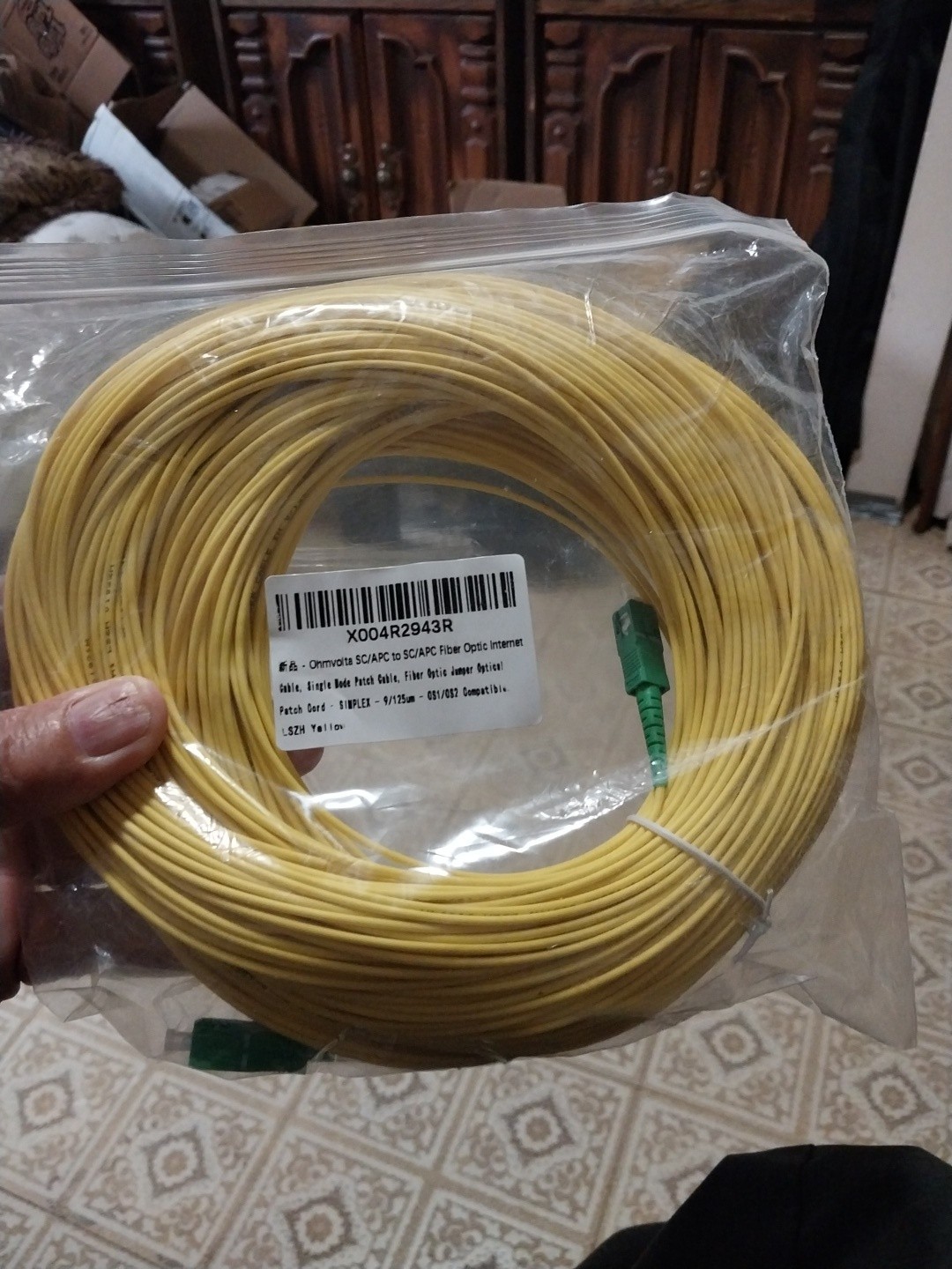 Simplex Patch Cable 300Ft SC/APC TO SC/APC Single Mode Fiber Patch Cables