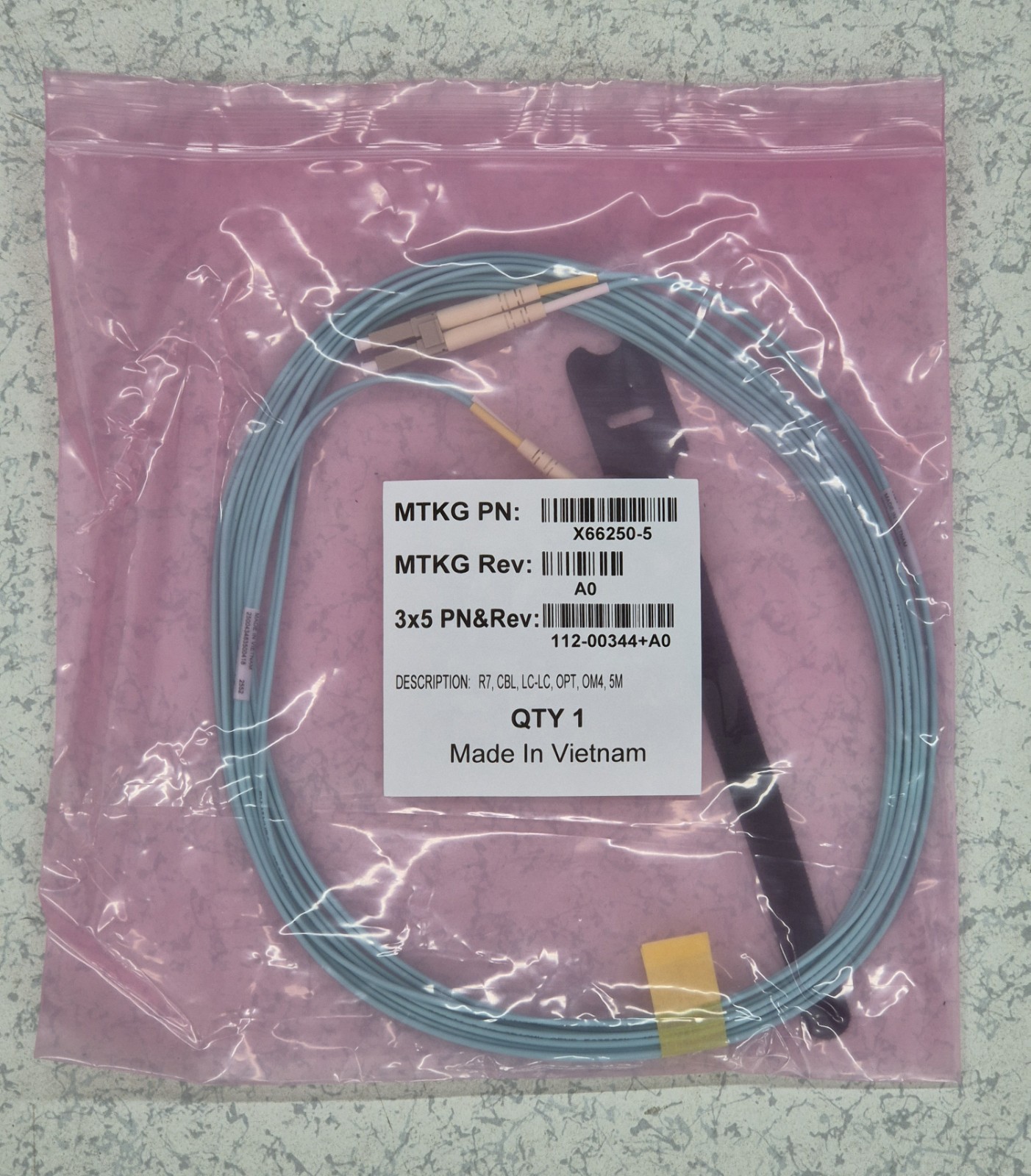 4x NetApp X66250-5 LC-LC Multimode OM4 Duplex Fibre Fiber Cable 5m New