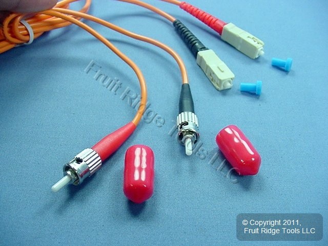 2M Leviton Fiber Optic Multi-Mode Duplex Patch Cable Cord ST SC 62mic CTD62-02M