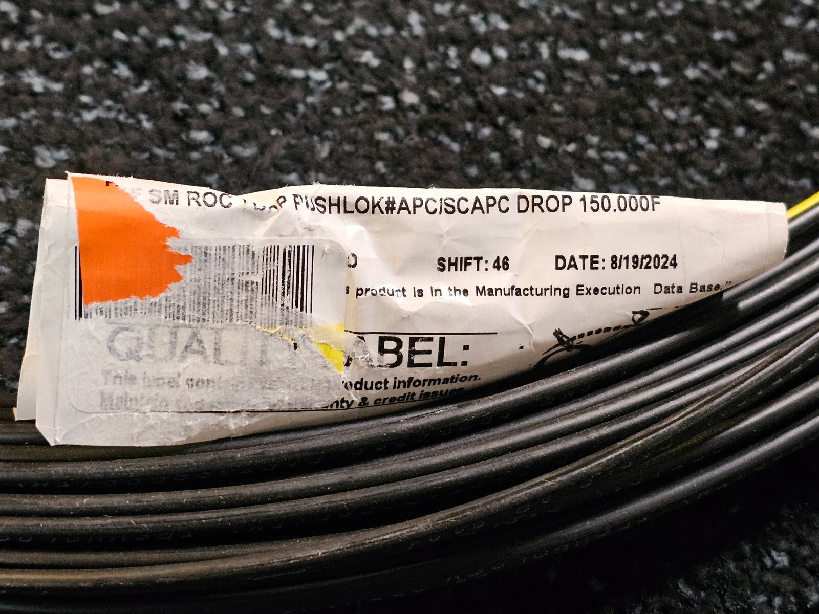 Corning D14401EB1R3150F 150-feet Flat Fiber Optic Drop Cable, Black Tone
