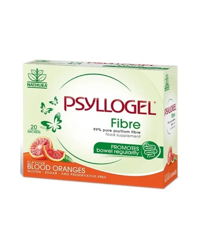 Psyllogel Fibre 99% Psyllium Fiber – Blood Orange Flavor – 10 Sachets