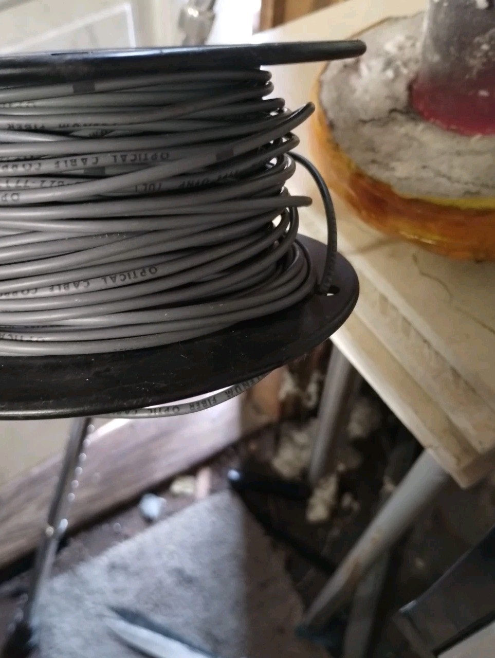 ​201ft OM1 62.5/125 Multimode Fiber Optic Cable OFNP Plenum Surplus