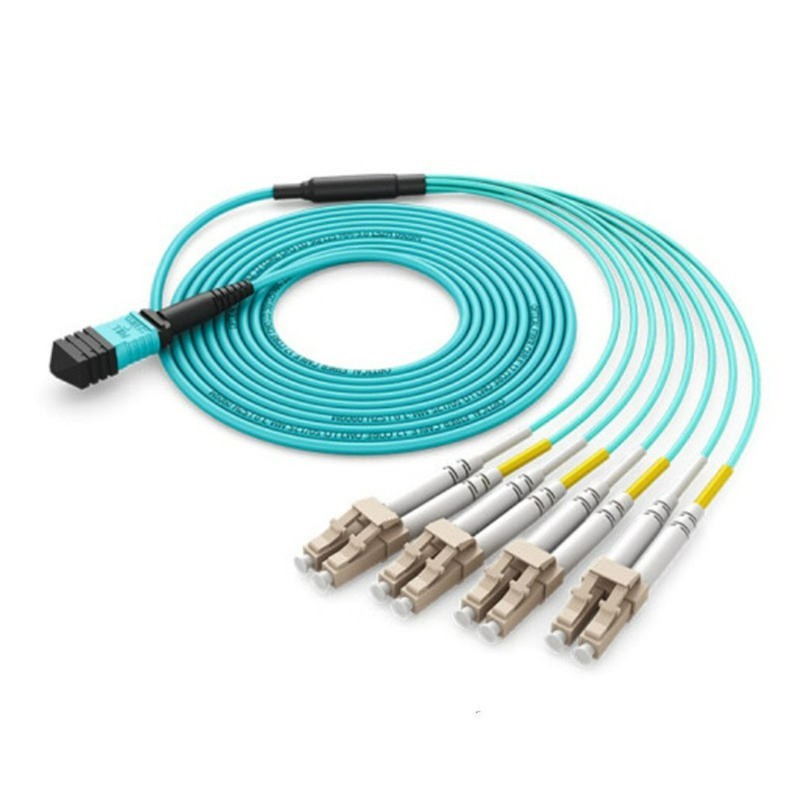 8 Core OM3 Fiber Cable MPO Female/Male-LC Fiber Cable MPO LC Fan-out Patch Cord