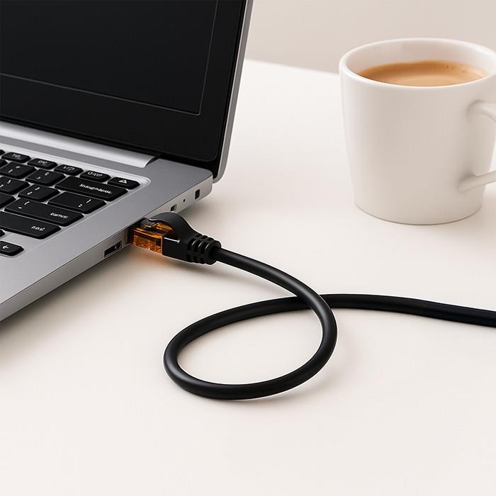 QOLTEC Patch Cable CAT6 25m for Computer, 2 x RJ-45 1Gbps, Gold Plated