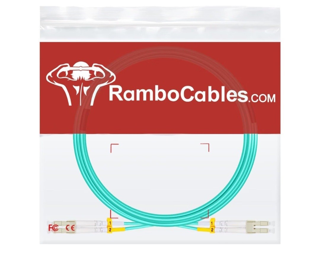 4 PCS LC Multimode Fiber Patch Cables MMF OM4 Optic Duplex 0.66ft/0.2m LSZH