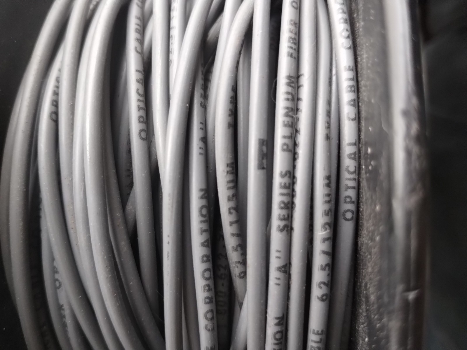 ​201ft OM1 62.5/125 Multimode Fiber Optic Cable OFNP Plenum Surplus