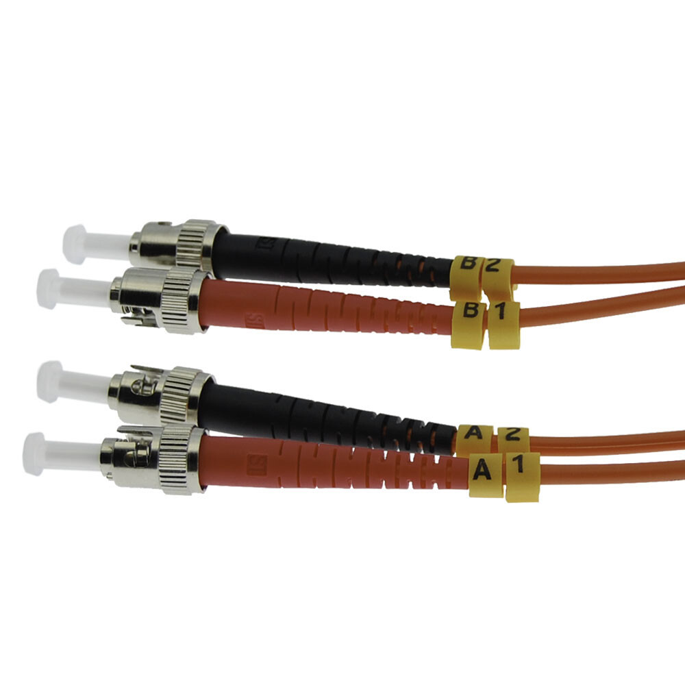 ST to ST Multimode Duplex Fiber Optic Jumper Patch Cable Cord 1M/2M/3M/5M/7M