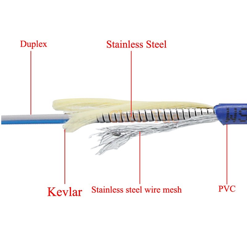 1~30M Armored Fiber Patch Cord Simplex Duplex LC/FC/SC/ST UPC 3mm SM Fiber Cable