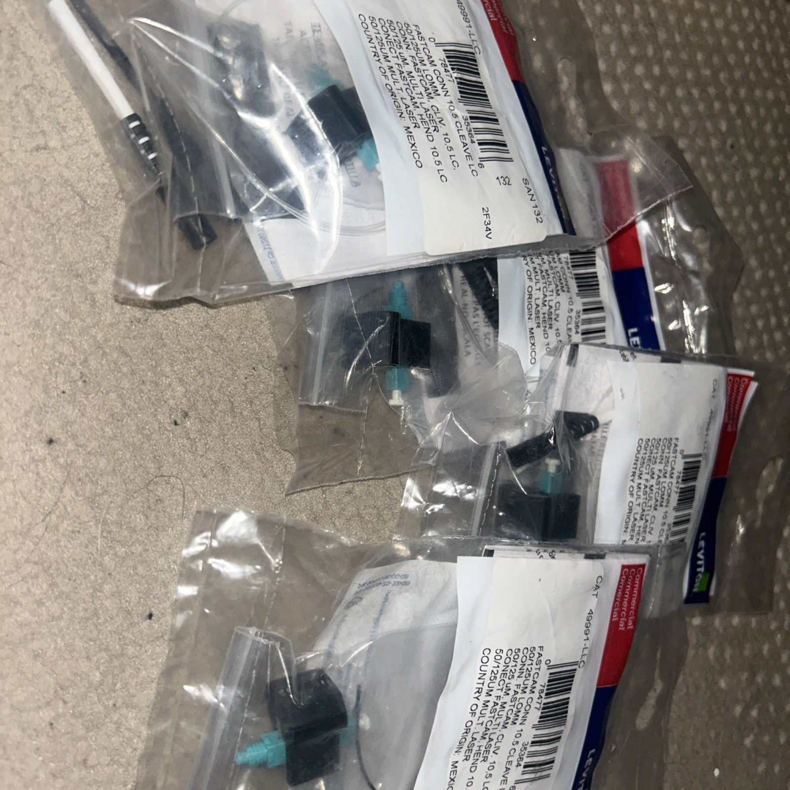 (4 TOTAL) Leviton 49991-LLC FastCam Connector 10.5 Cleave LC 50/125UM LOMM