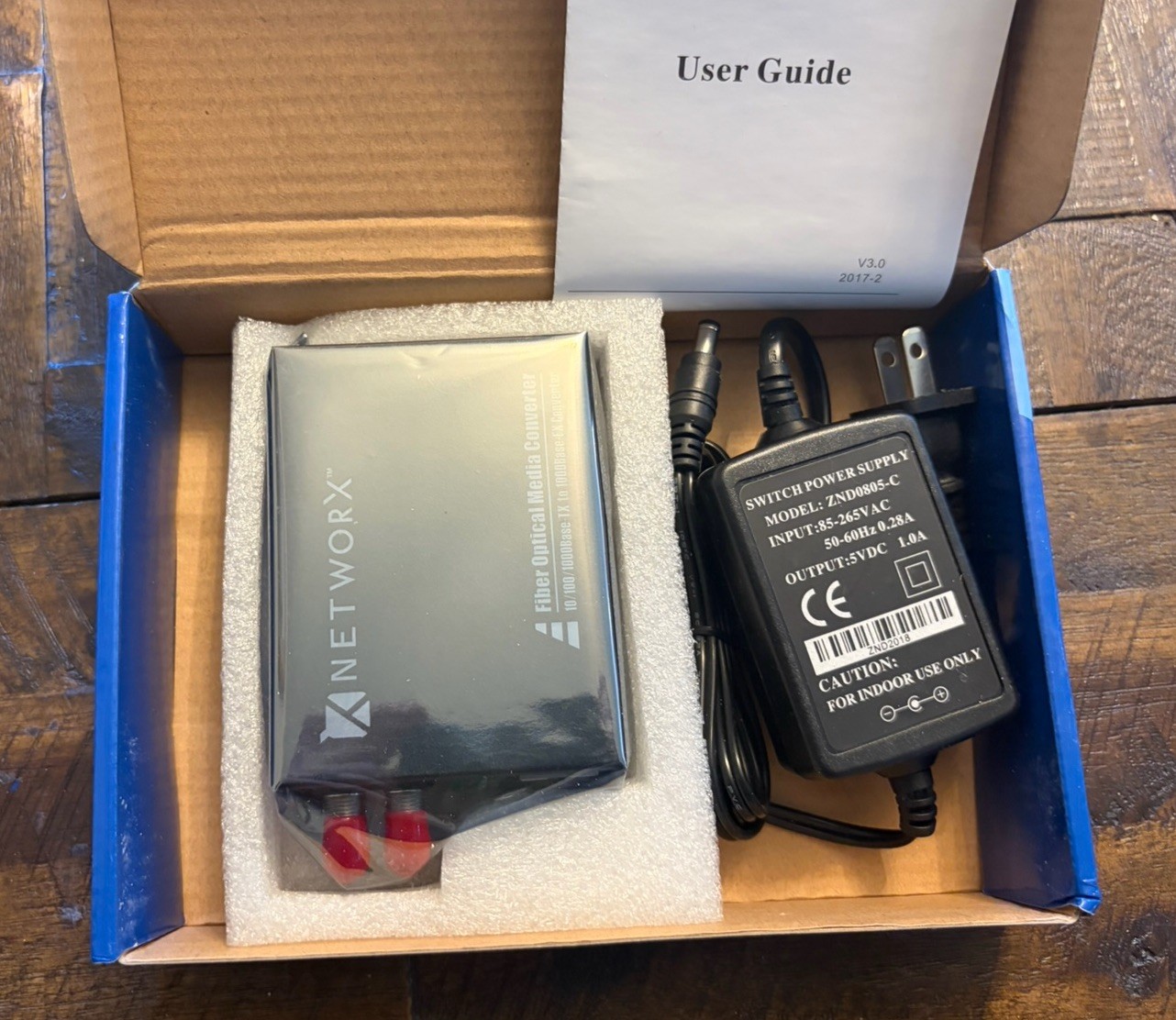 Networx Gigabit Ethernet Fiber Media Converter – UTP to 1000Base-SX-ST Multimode