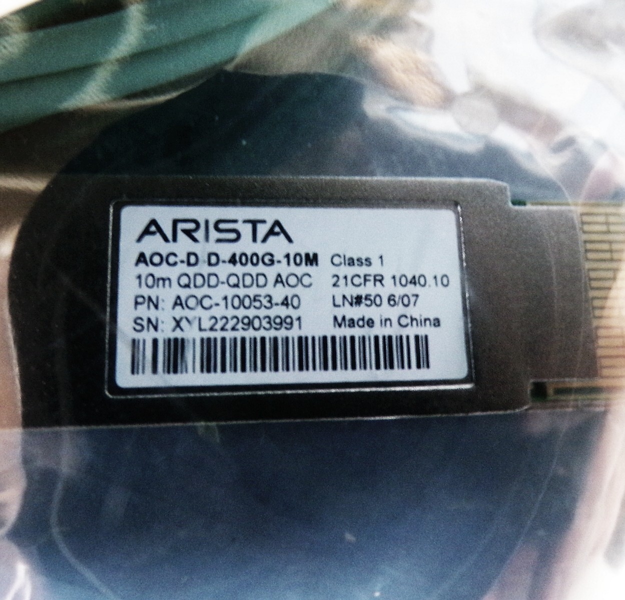 New Sealed ARISTA AOC-D-D-400G-10M Active Optic Fiber Cable AOC-10053-40