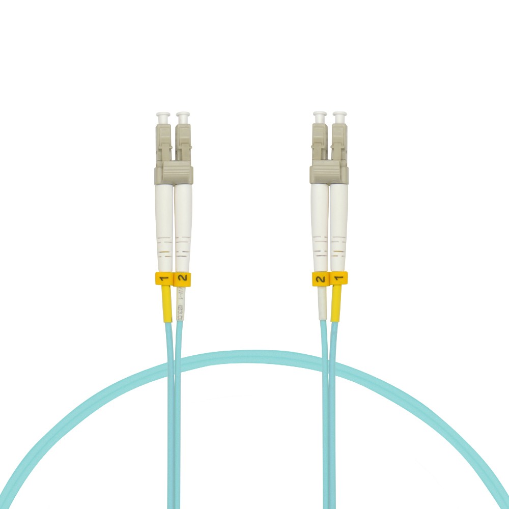 5 Pack of 7m LC/UPC-LC/UPC OM3 Multimode Duplex OFNR 2.0mm Aqua Fiber Optic Patc