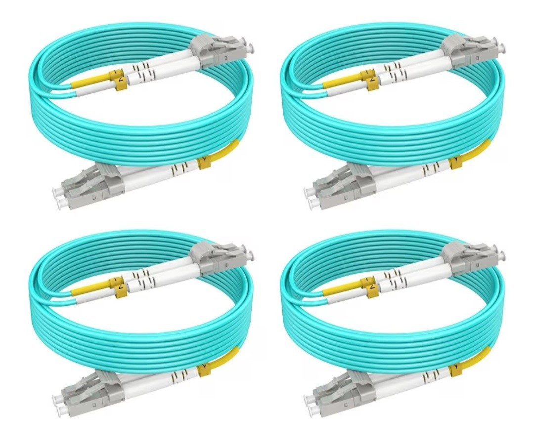 4 PCS LC Multimode Fiber Patch Cables MMF OM4 Optic Duplex 0.66ft/0.2m LSZH