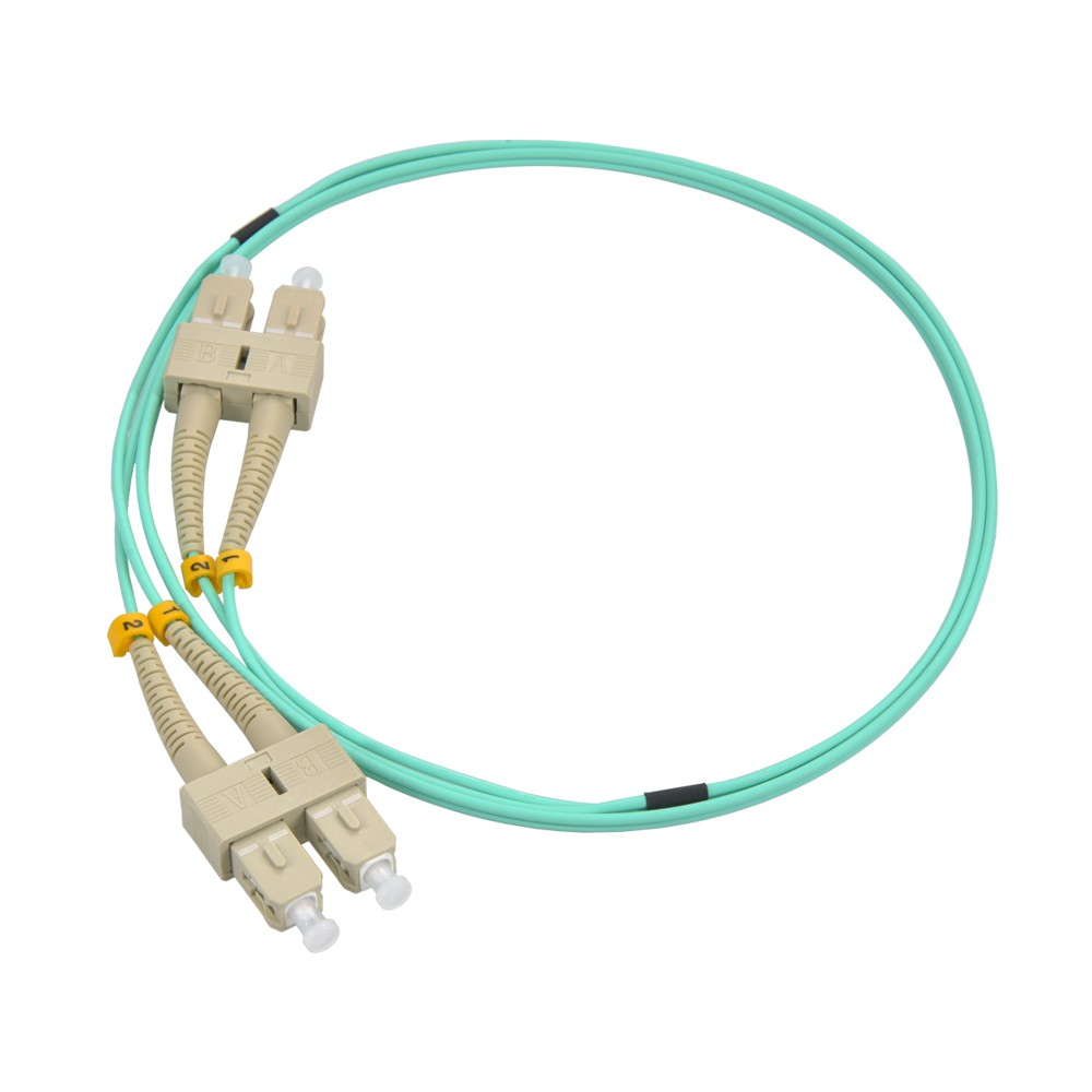 5 Pack of 7m SC/UPC-SC/UPC OM3 Multimode Duplex OFNR 2.0mm Aqua Fiber Optic Patc