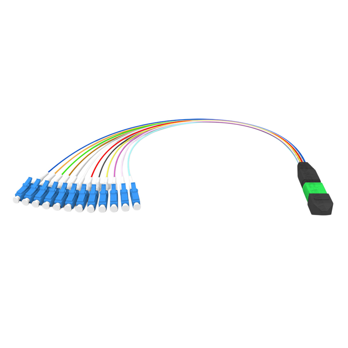 MPO Male to 12 LC SM 12 Core Branch Fiber Optical Patch Cord Cable MTP Cassette