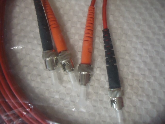 Fiber Optic Patch Cord MM Duplex Red ST-ST 26′