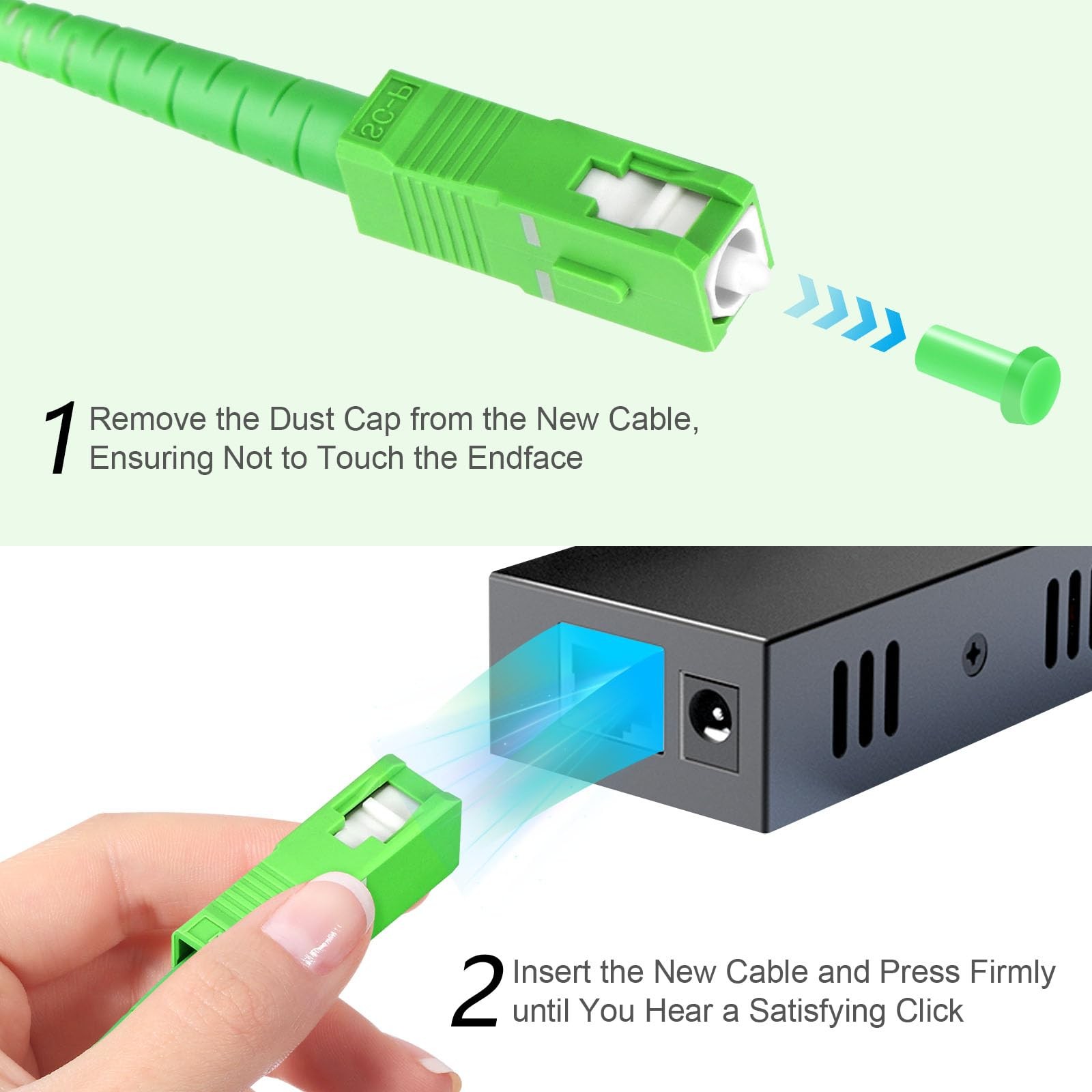 2M 6ft Armored Fiber Optic Cable SC/APC to SC/APC Single Mode 9/125m OS1/OS2