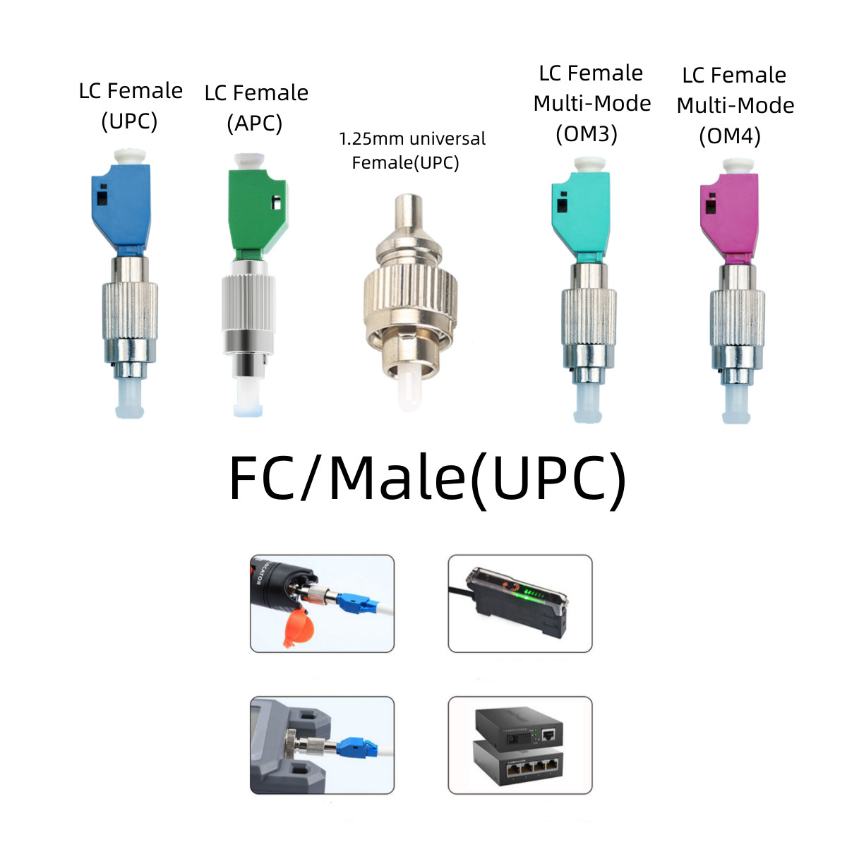 FC Male to LC Adapter Connector for Optical Power Meter Visual Fault Locator