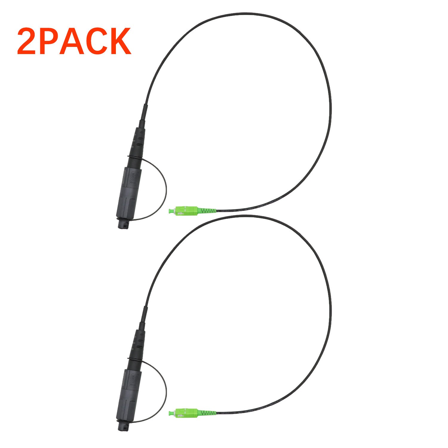 TWO – OptiTap Hardened Male Connector to SC/APC Test Jumper Singlemode 2 feet