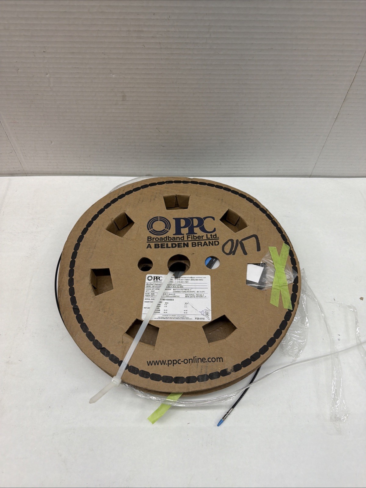 PPC A Belden Brand Cable QuickPush Assembly QP-013-PBT-BC5-BLK-SC5-A2-900 600FT