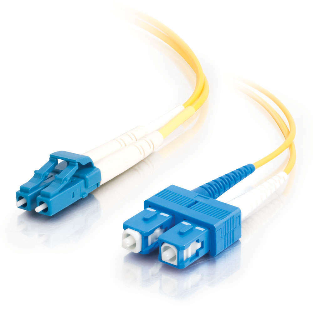 C2G 7M LC-SC 9/125 Duplex Single-Mode Fiber Cable – New