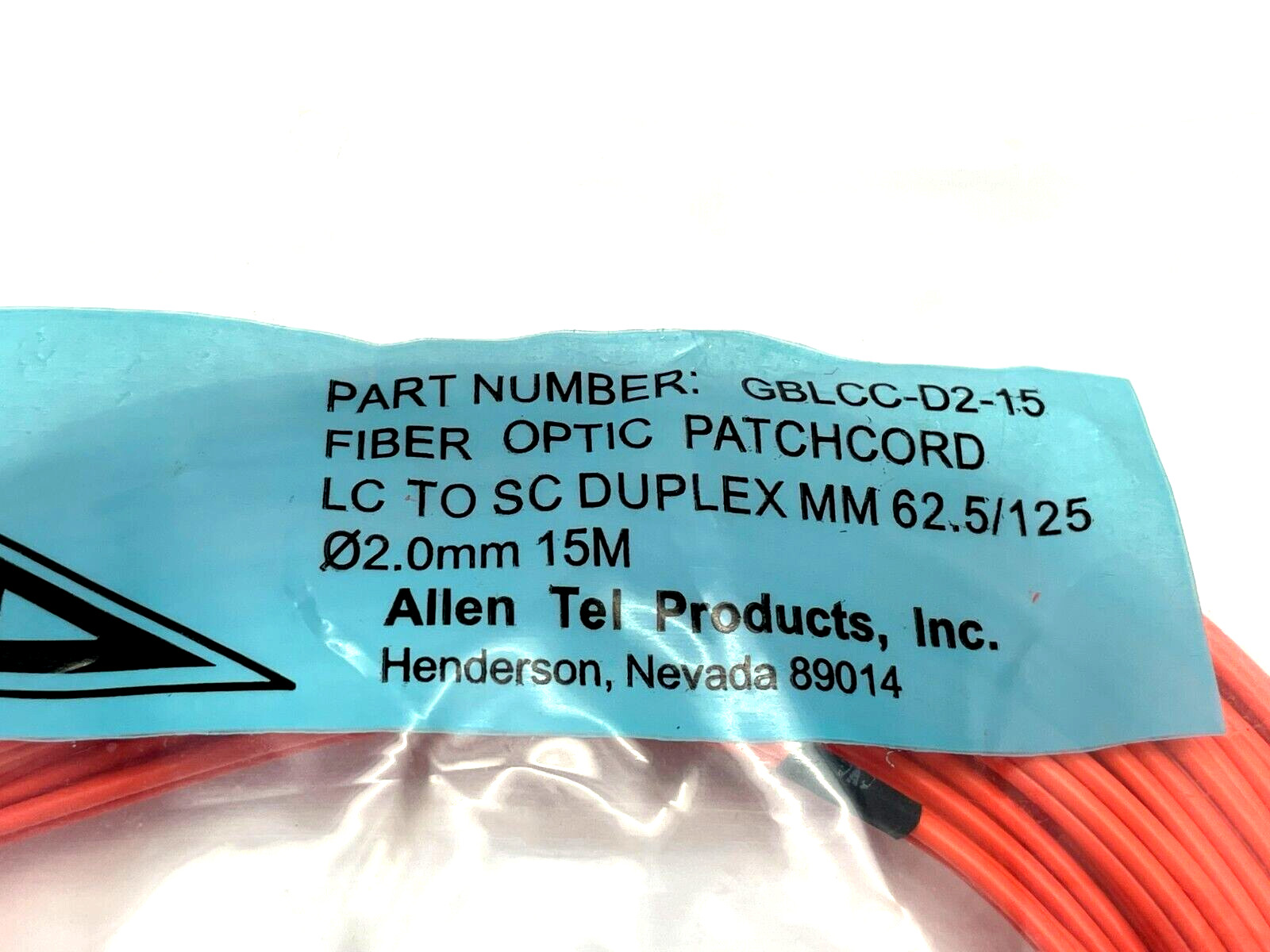 Allen Tel Products GBLCC-D2-15 Fiber Optic Patch Cord 15m Length