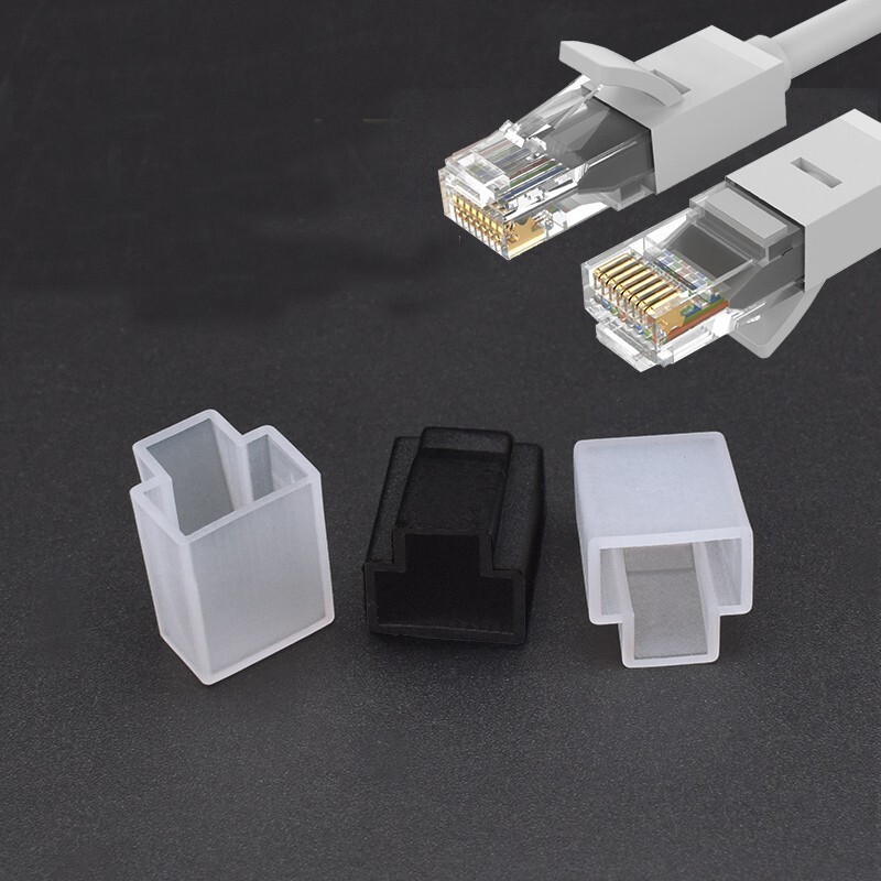 Rj45 Dust Plug Cover PE Network Cable Plug Rj45 Male Crystal Head Dust Cover