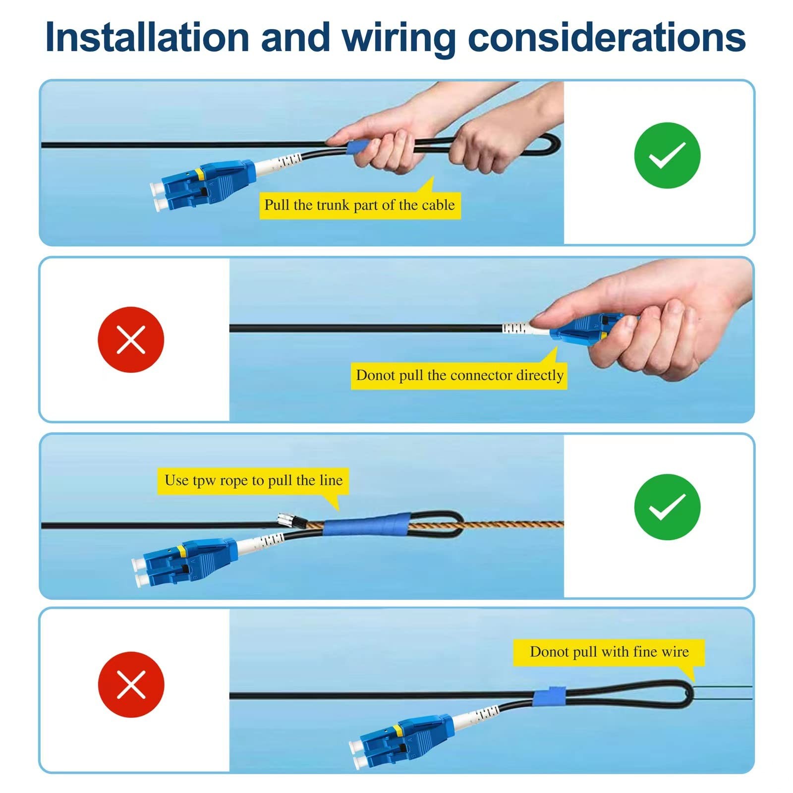 50 Meters Uniboot LC to LC Outdoor Armored Fiber Patch Cable, Low Friction Si…