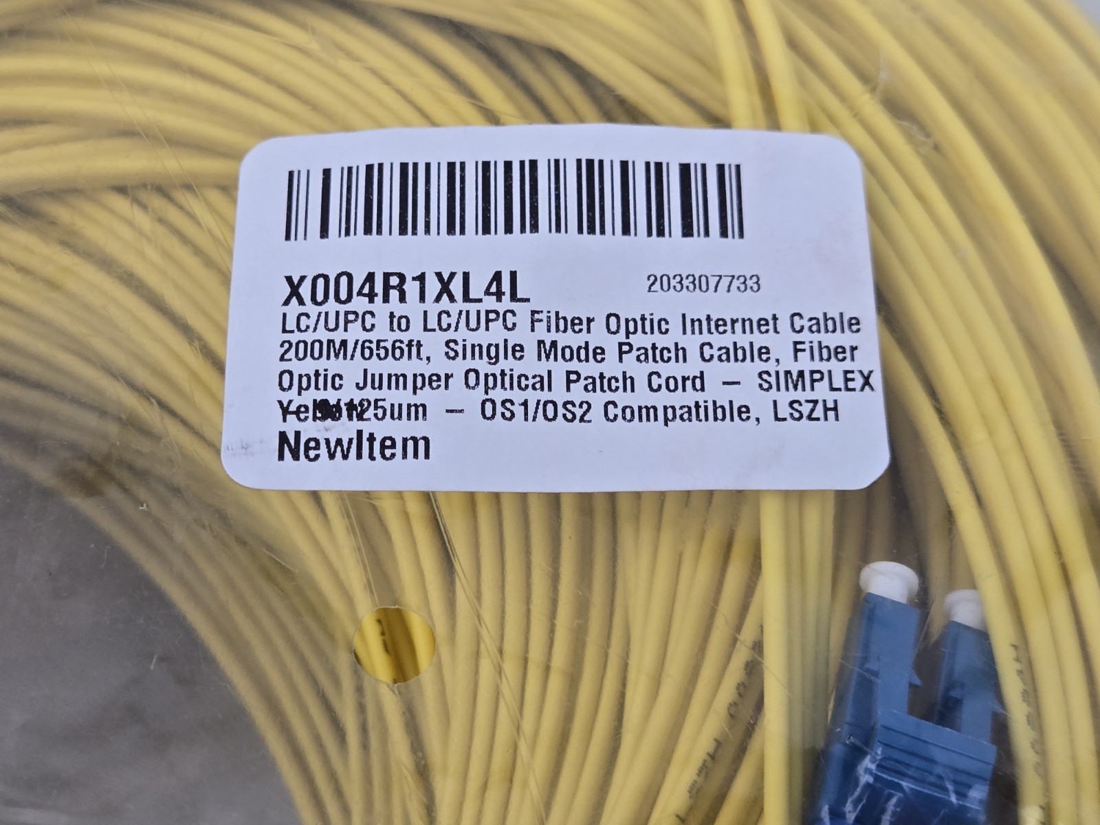 200M 656ft LC UPC to LC UPC OS1 OS2 Single Mode Fiber Optic Patch Cable New