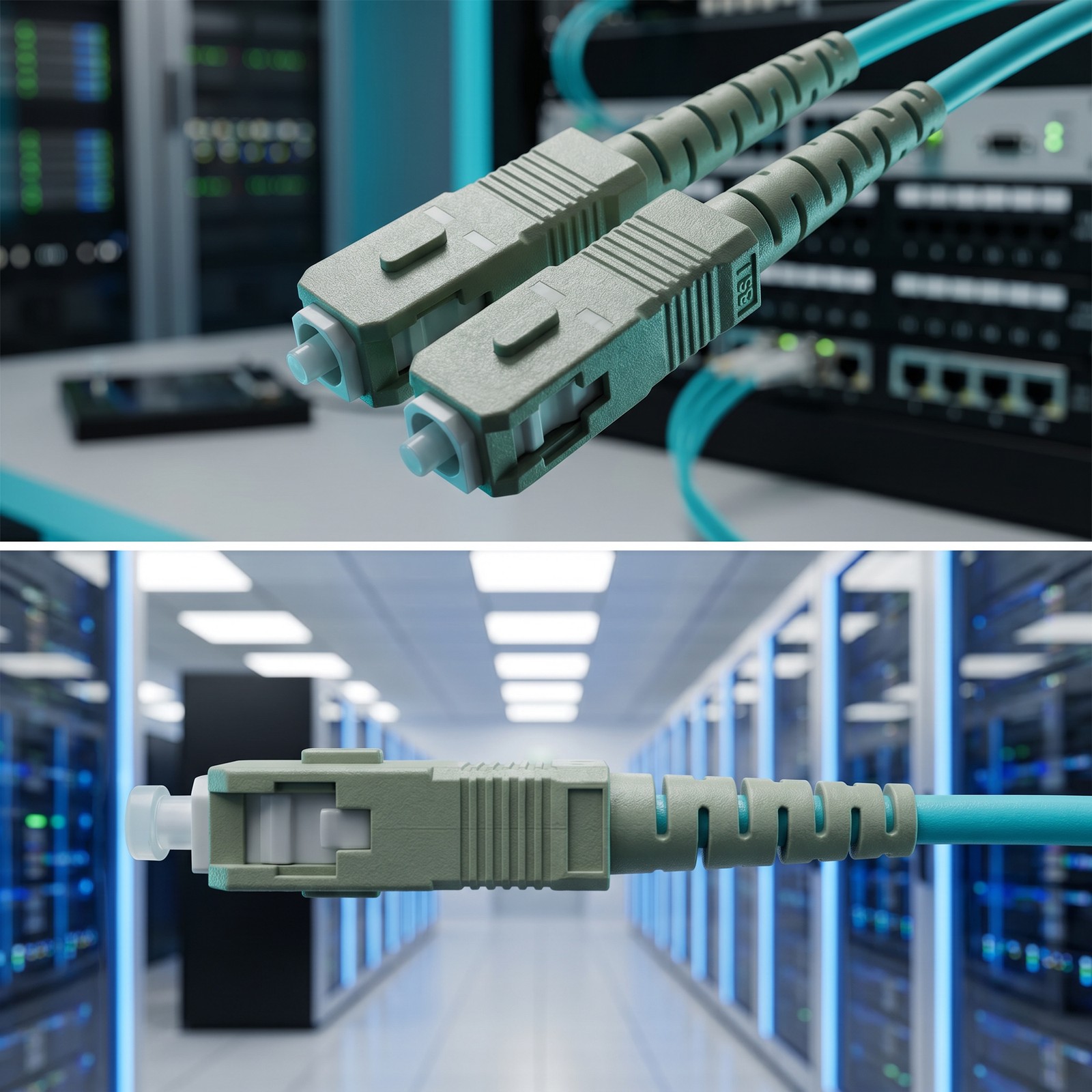 Fiber Optic Cable Patch Cord SC to FC Duplex Multimode 10G OM3 1m-40m