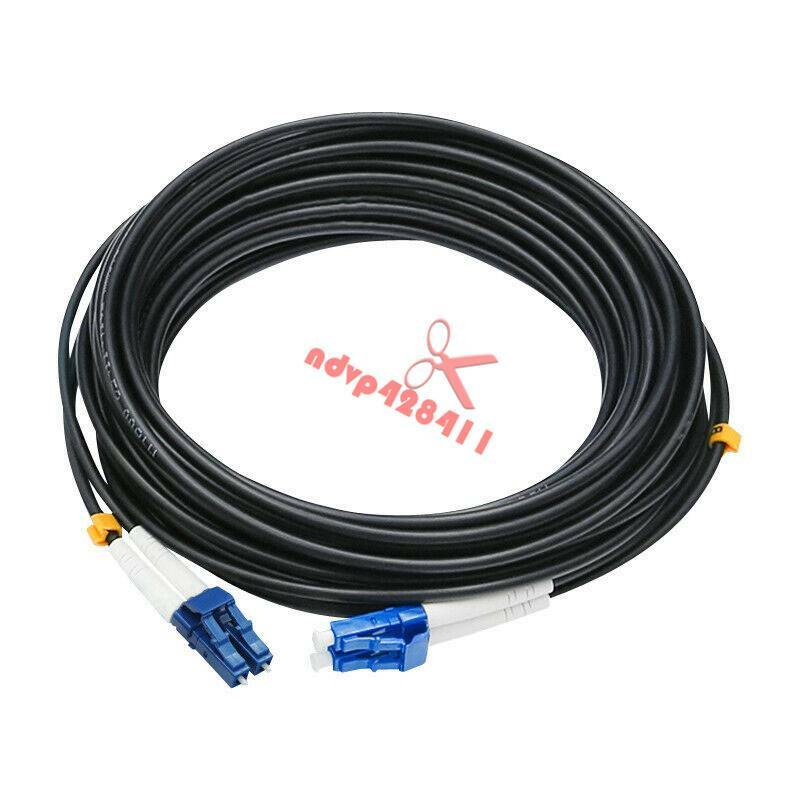 200M Black Armored Fiber Cable LC-LC UPC SM 9/125 Duplex Fiber Optic Patch Cord