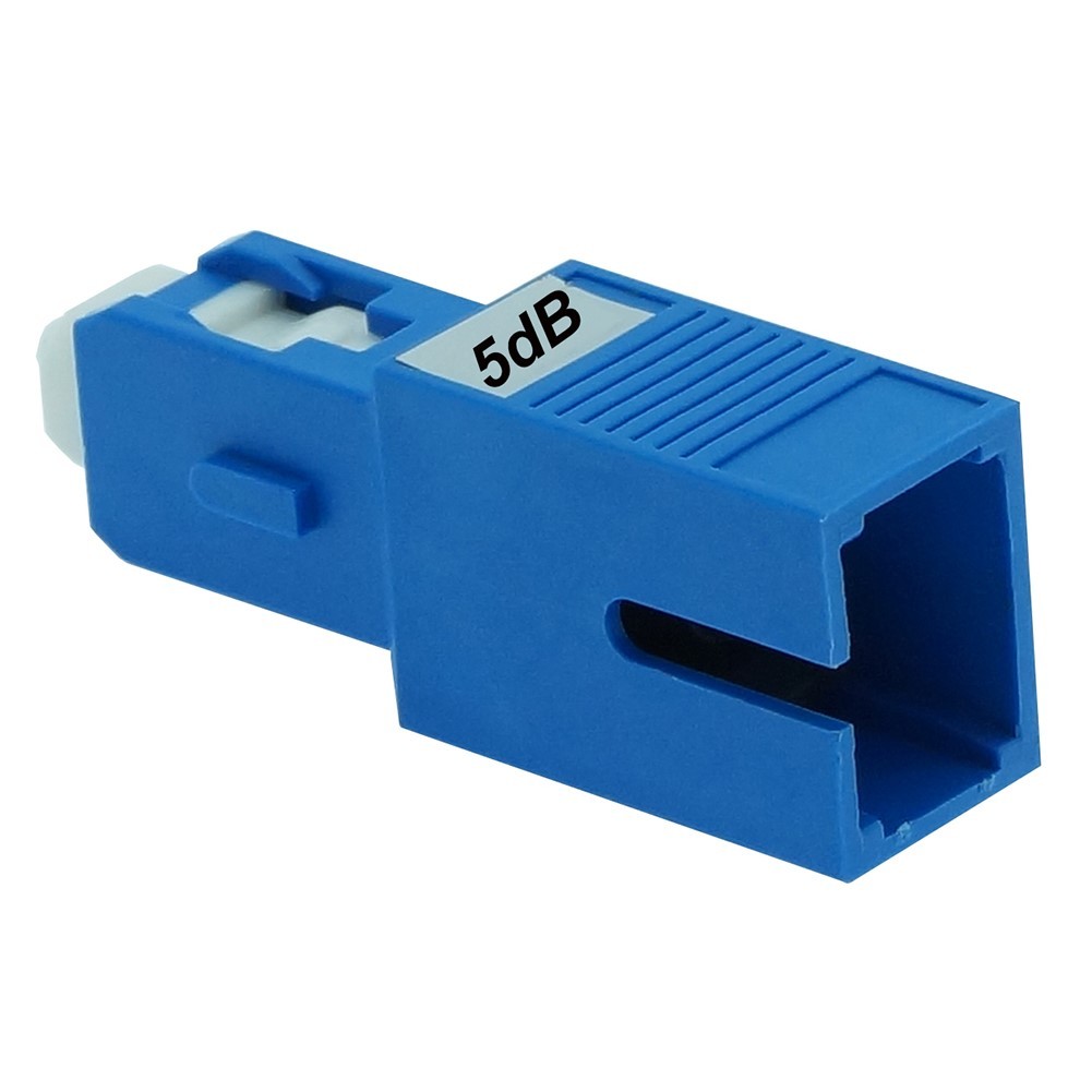 5dB SC UPC Connector Fiber Optic Optical Attenuator Single Mode Plastic Blue