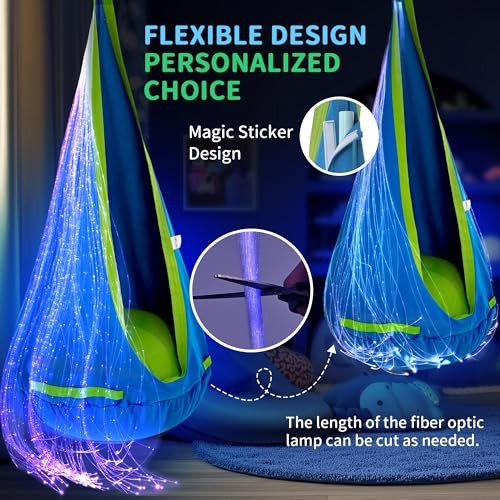 Pod Swing Featuring Fiber Optic with 10 Colors and 17 Effects. Sensory Blue