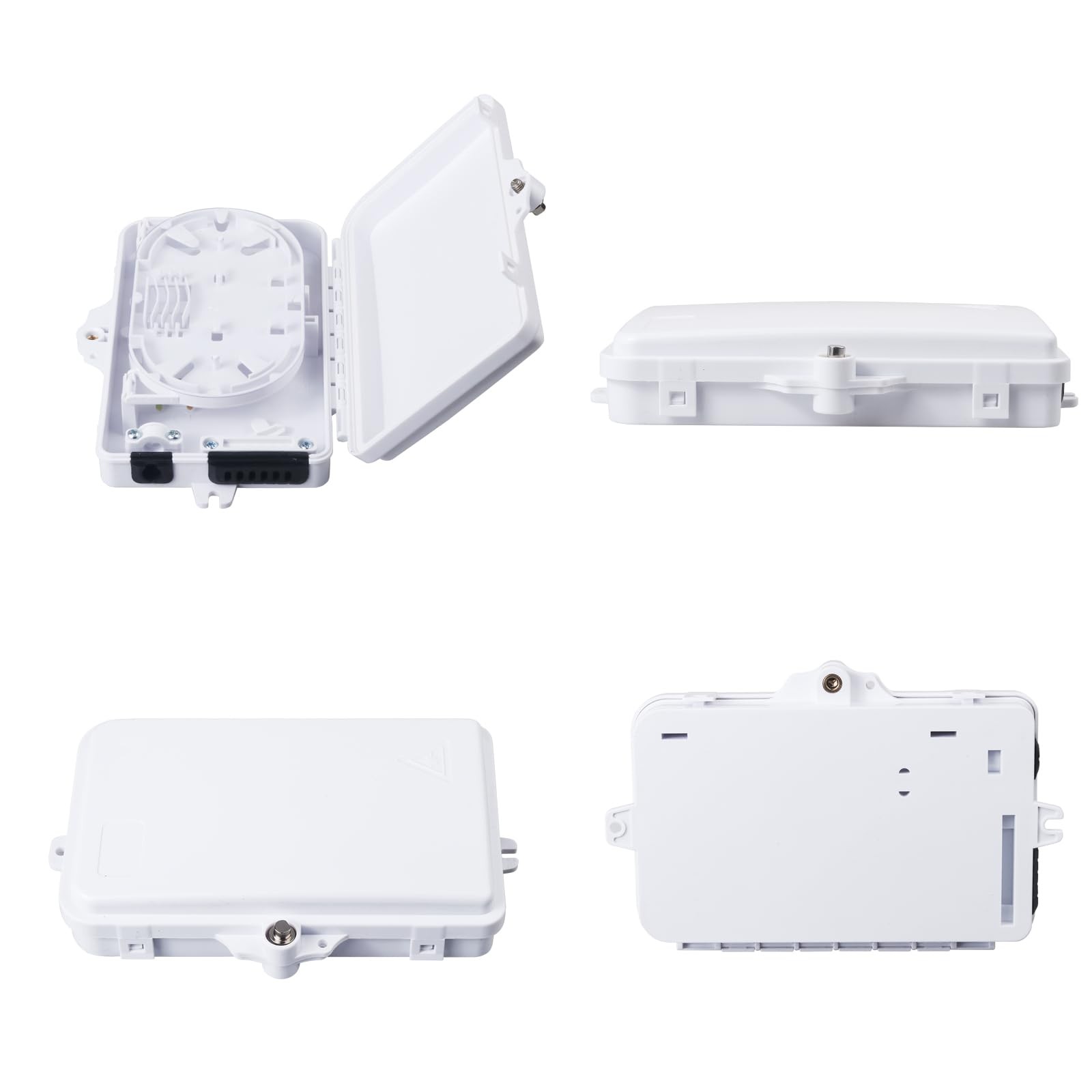 6 Port Fiber Optic Distribution Enclosure FTTH Terminal Box Wall Mount White
