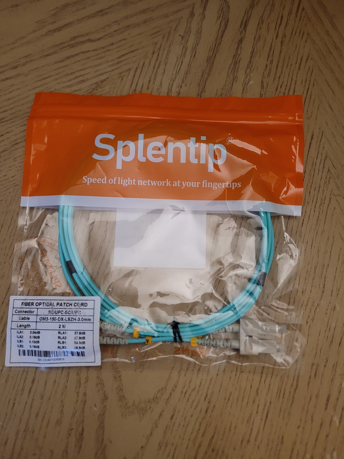 Splentip 2m 6.5ft SC SC OM3 Fiber Optical Patch Cable Cord DX LSZH 3.0 SC SC
