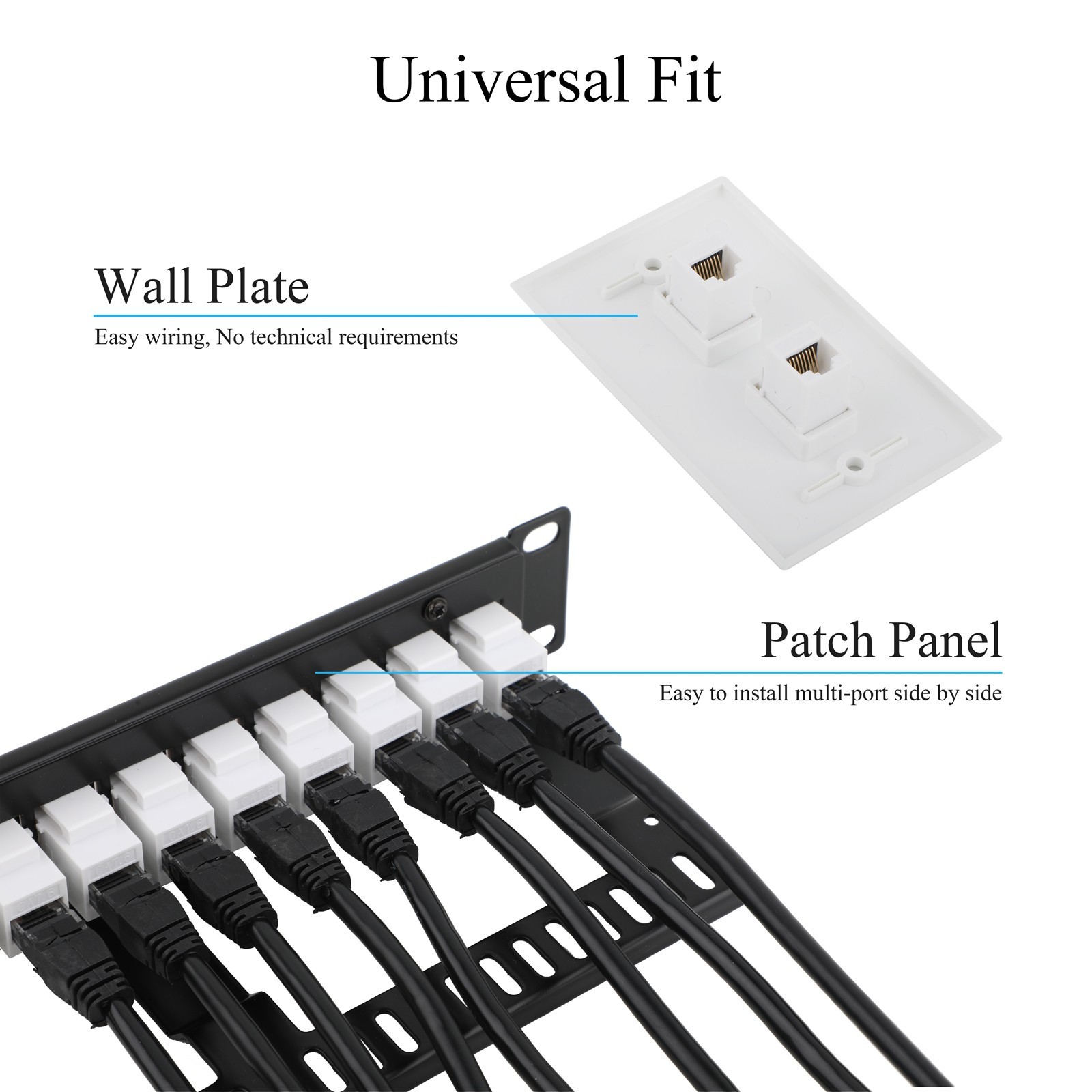 10/25X CAT6 Keystone Coupler RJ45 Jack UTP Insert Adapter For Cat6/Cat5e/Cat5