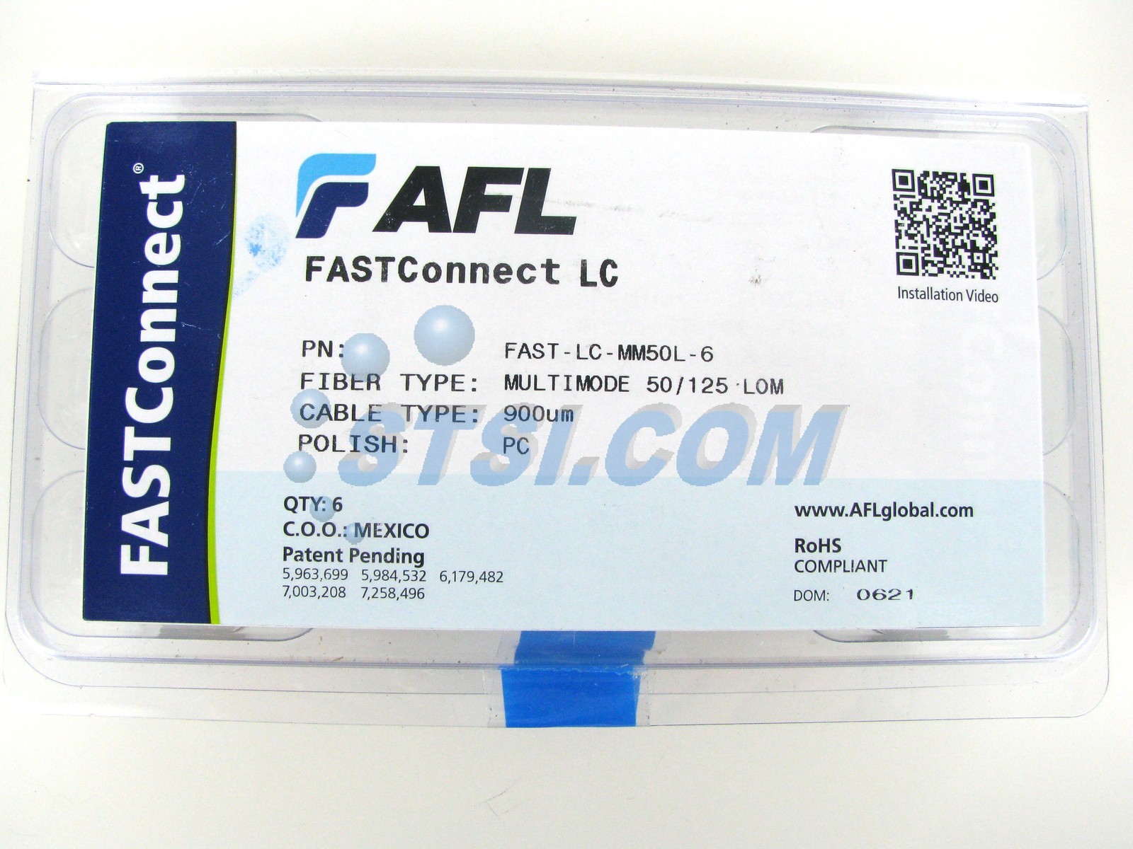 AFL FAST-LC-MM50L-6 FastConnect LC OM3/OM4 Fiber Optic Connector 6-Pack ~STSI