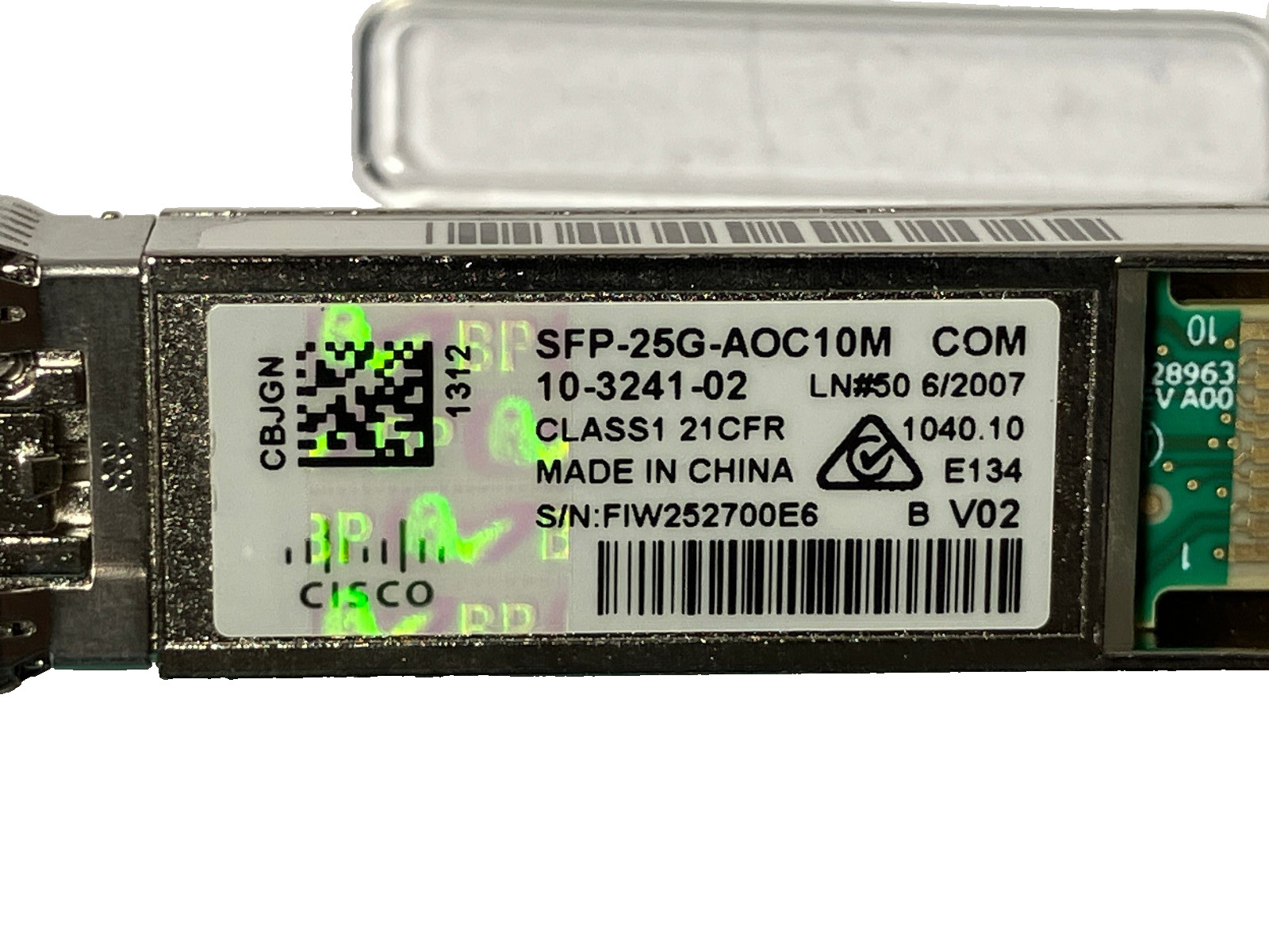 Cisco SFP-25G-AOC10M 10-3241-02 25G Base Active Optical Cable Genuine Hologram
