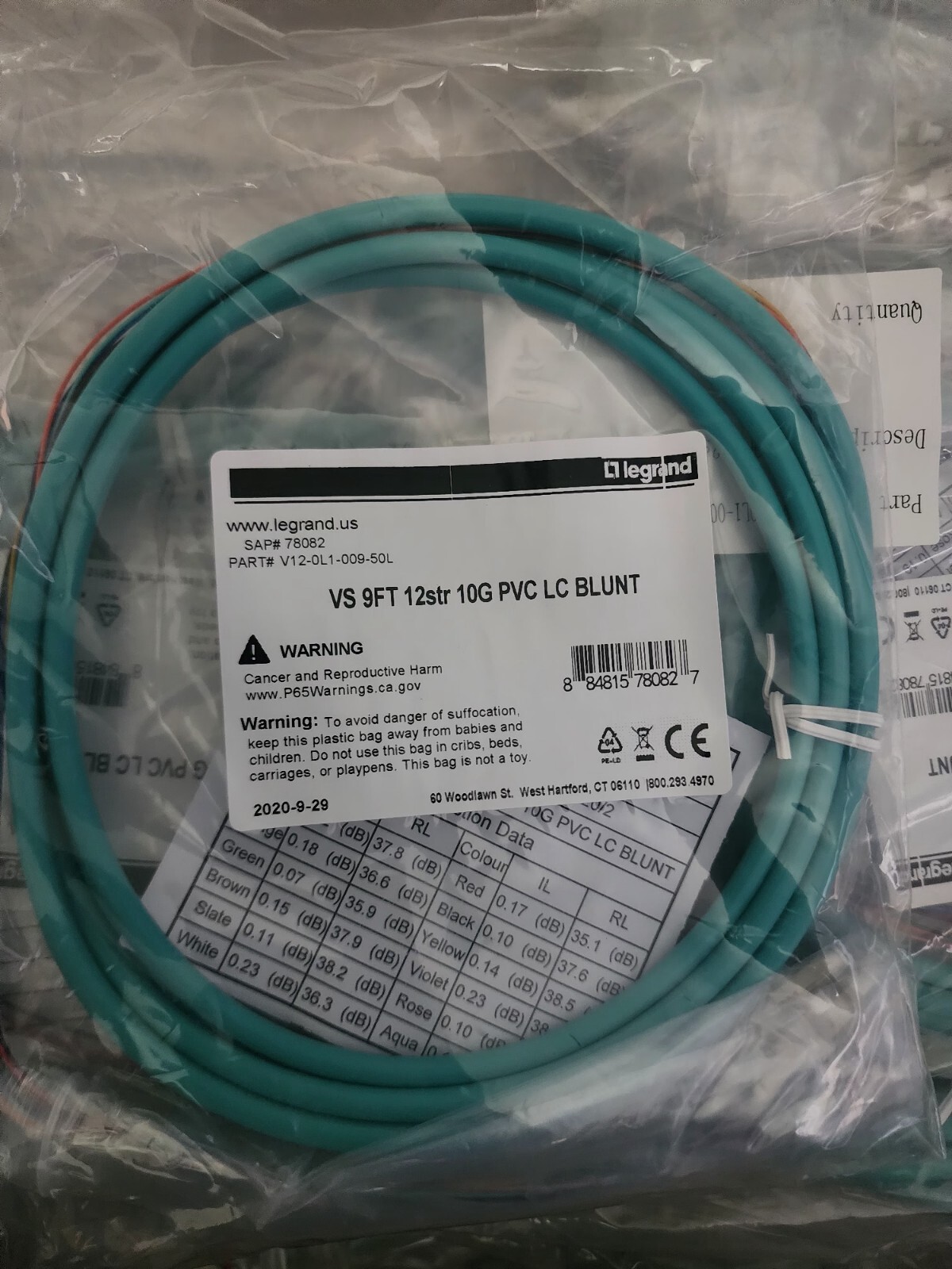 VS 9ft 12str 10G pvc LC BLUNT ( V12-0L1-009-50L )